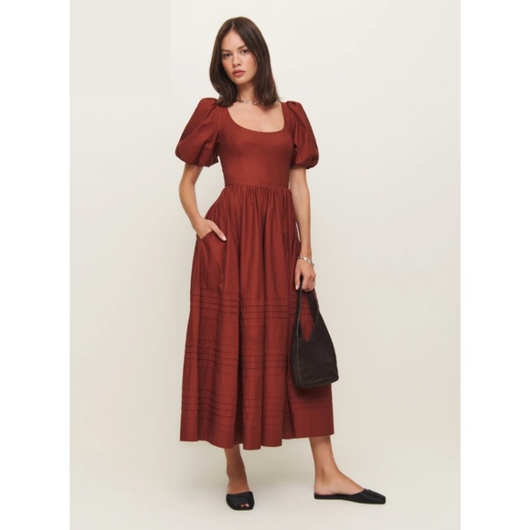 Reformation Everlyn Dress in Fig Jam - Picture 1 of 9
